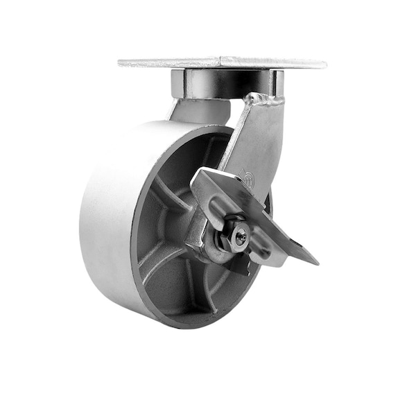 8'' Heavy Duty Semi Steel Cast Iron Caster with Brake and Swivel Lock